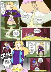 blonde comic dangerking11 giantess inside link link_(cartoon) nintendo peeing princess_zelda tagme the_legend_of_zelda the_legend_of_zelda:_the_minish_cap the_legend_of_zelda_(cartoon) watersports zelda_(cartoon)