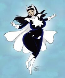 1girls 2022 big_breasts black_hair breasts chubby curvy dc dcau dr_light justice_league_unlimited kimiyo_hoshi large_breasts sammyupvote superheroine tagme thick thick_thighs