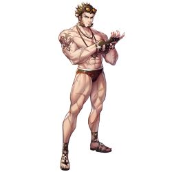 bara bulge drawfag drawthread_request edit edited editfag gau_(king's_raid) king's_raid male male_only muscular official_art official_artwork_edit transparent_background uncut underwear