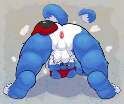 anus big_ass digimon digimon_(species) domestic_dog gaomon hand_on_ass inviting looking_back male_only