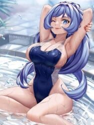 armpit_fetish arms_up big_breasts blue_eyes blue_hair bodysuit enmanuelart20 my_hero_academia nejire_hado