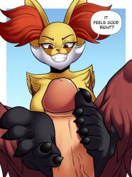 cyborg-steve delphox footjob pokémon_(species) pokemon tagme