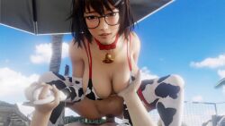 16:9 1boy 1girls 3d _ky_ra animated audiodude beach bikini bouncing_breasts breasts cow_print cow_print_bikini cowgirl_position dead_or_alive dead_or_alive_xtreme_venus_vacation extremely_large_filesize female girl_on_top glasses hd hd_(traditional) high_resolution holding_hands large_filesize lazyprocrastinator longer_than_30_seconds looking_at_viewer male male_pov megane mp4 on_top outdoor_sex outdoors penetration pov public public_sex sex sound sound_edit spread_legs straddling tagme teenage_girl teenager tsukushi_(doa) uncensored video