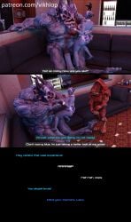 alien alien_girl alien_humanoid asari big_breasts bunny_ears bunnysuit comic comic_page english_text huge_cock krogan liara_t'soni mass_effect matriarch_benezia part_1 pole_dancing prostitution vikhlop yahg