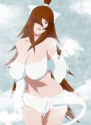 animal_ears animal_tail big_breasts brown_hair cat_ears cat_paws cat_pose cat_tail costume crop_top fake_animal_ears fake_tail female female_only gloves green_eyes hair_over_one_eye huge_breasts iiyametaii long_hair looking_at_viewer mature mature_female mei_terumi miniskirt mizukage naruto naruto_(series) naruto_shippuden outfit paw_gloves paws posing revealing_clothes shounen_jump skirt solo solo_focus tied_hair topknot tubetop voluptuous