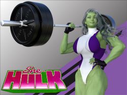 1girls 3d 3d_(artwork) big_breasts black_hair bsgstudio busty eyebrows eyelashes eyes female female_only fingerless_gloves gloves green_eyes green_skin hair hero heroine highleg_leotard hips hourglass_figure huge_breasts hulk_(series) large_breasts leotard lifting_weights lips long_hair marvel marvel_comics muscles muscular muscular_female muscular_thighs render she-hulk solo strong superhero superheroine thebsgguy thick_thighs watermark weights