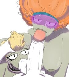 afro blowjob electric_slide_(pvz) female male nude nude_female oral plants_vs_zombies plants_vs_zombies:_battle_for_neighborville space_cadet_(pvz) unseen_male_face zombie zombie_(pvz) zombie_girl