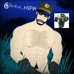 1boy 1male bara beard chest_hair cock commander commander_(tds) daddy dick gay juke's_towers_of_hell kendrick_nsfw male male_focus male_only male_pov muscle muscles muscular muscular_male naked naked_male nude nude_male pecs penis police police_officer police_uniform pubic_hair roblox roblox_game robloxian small_penis solo solo_male sunglasses tagme tower_defense_simulator