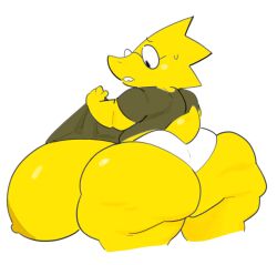 1girls absurd_res alphys anthro anthro_only areolae ass bbw big_hips big_thighs bottom_heavy breast_expansion breasts breasts_bigger_than_body breasts_bigger_than_head breasts_bigger_than_torso butt clothed clothing clothing_pull enormous_breasts fat fat_ass female female_only frown gelatin_ass glasses hi_res hips huge_ass hyper hyper_breasts lizard nerdy_female nipples non-mammal_breasts nondelismell panties pose raised_clothing raised_shirt raised_topwear reptile scalie shirt shirt_pull sideboob simple_background solo ssbbw teeth thick thick_thighs thighs thunder_thighs top_heavy topwear topwear_pull udders undertale undertale_(series) underwear video_games voluptuous wide_hips yellow_body yellow_nipples