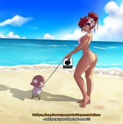 beach big_ass big_breasts bikini breasts bubble_butt female happosai linkartoon ranma-chan ranma_1/2 ranma_saotome tagme