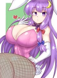 1girls big_breasts bunnysuit norori patchouli_knowledge tagme touhou