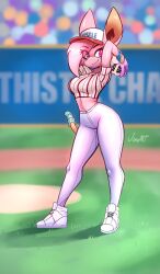 anthro baseball baseball_uniform big_breasts breasts clothed clothing female jamoart mathilda_jade solo tagme