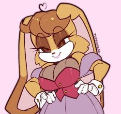 anthro big_breasts breasts cleavage clothed clothing female female_focus female_only fur furry furry_only milf mother pntszedprncesss rabbit sega solo sonic_(series) sonic_the_hedgehog_(series) tagme vanilla_the_rabbit