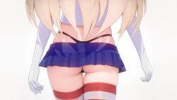 1280x720 1girls 3d ai_generated animated ass ass_focus black_panties blonde_hair blue_skirt chris_(user_scpf2573) collaboration crop_top elbow_gloves female from_behind gloves highleg highleg_panties kantai_collection long_hair looping_animation merrytail microskirt panties pleated_skirt shimakaze_(kantai_collection) skindentation skirt solo striped striped_thighhighs thighhighs underwear video walking white_gloves