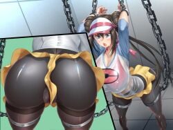 backpussy bondage female kawahagitei nintendo pantyhose pokemon pokemon_bw2 rosa_(pokemon)