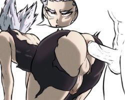 1boy ahe_gao anal anon ass ass_focus chest cleavage clothed_sex cum dfourctwo femboy feminine_male hensket male male_only one-punch_man penis ripped_clothing sex short_hair spandex thick thick_ass thick_thighs thighs tight_clothing unseen_male_face white_hair yaoi