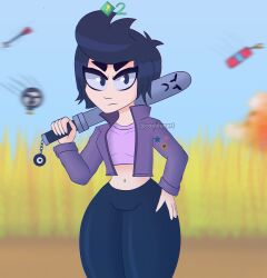 ass bibi_(brawl_stars) big_ass big_breasts big_butt brawl_stars breasts cosblueart mr._bat thick_thighs thighs