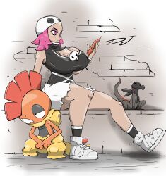 1girls 1other ambiguous_gender big_ass big_breasts breasts djthepokemen female female_team_skull_grunt pokemon pokemon_sm rapp_(pokemon) streetwear tagme team_skull team_skull_grunt team_skull_grunt_(female) thick_thighs