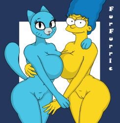 20th_century_fox 20th_century_studios anthro ass big_breasts big_butt breasts cartoon_network crossover duo female female/female furfurric genitals marge_simpson nicole_watterson pussy the_amazing_world_of_gumball the_simpsons warner_bros warner_brothers