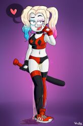 casual_wetting dc dc_comics harley_quinn harley_quinn_(series) intentional_pants_wetting peeing peeing_self smiling wetting wetting_self yellowzonemx