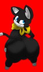 anthro ass atlus backsack balls big_ass big_butt color colored colored_sketch domestic_cat edit felid feline felis femboy fur genitals hi_res huge_ass looking_back male male_focus male_only mammal megami_tensei megami_tensei_persona morgana_(persona) nathanatwar persona persona_5 simple_background solo solo_male standing thick_thighs video_games whateverdoes