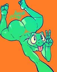 1boy 1femboy absurd_res amphibian ass ass_focus big_ass big_butt clothing dat_ass fan_character fat_ass fat_butt femboy feminine_male frog girly glass_frog heckfrog hi_res legs_over_head legs_up male male_focus male_only no_humans resting_on_belly solo solo_male sticky_(heckfrog) thick thick_ass thick_hips thick_thighs thong underwear wide_hips