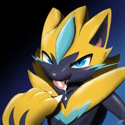 hi_res legendary_pokémon male nintendo pokémon_(species) pokemon rokusuke solo video_games zeraora