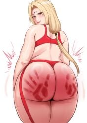 1girls alternate_version_available ass back_view big_ass big_butt blonde_female blonde_hair blush boruto:_naruto_next_generations bra brown_eyes bubble_ass bubble_butt child_bearing_hips clothing curvaceous curvy curvy_body curvy_female curvy_figure eye_contact fat_ass female female_focus female_only forehead_jewel forehead_mark handprint highres hourglass_figure huge_ass huge_butt large_ass light-skinned_female light_skin lips lipstick long_hair looking_at_viewer looking_back makeup mature mature_female milf narrowed_eyes naruto naruto_(classic) naruto_(series) naruto_shippuden pale-skinned_female pale_skin panties partially_clothed pink_lips pink_lipstick ponytail pose posing presenting_ass presenting_butt red_bra red_panties red_thong seductive seductive_look shiny_skin shounen_jump smile smiling_at_viewer solo solo_female solo_focus spank_marks spanked spanked_butt spanking standing thick_thighs thighs thong tied_hair tsunade underwear voluptuous wide_hips zxcv