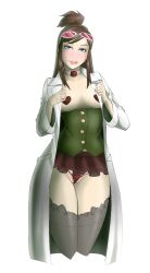 colored ema_skye female female_only glasses_on_head gyakuten_saiban labcoat legoman tagme thighhighs