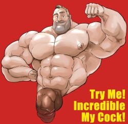 bara bulge flaccid flexing flexing_bicep hitenmaru male_only mr._incredible muscular muscular_male nude nude_male robert_parr solo solo_male the_incredibles