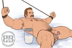 1boy 1male balls ballsack bear beefy body_hair bondage brown_hair bruteandbrawn cum cum_on_floor cum_on_penis david_harbour dilf flaccid_penis foreskin foreskin_folds hairy_male human intact jim_hopper male male_nipples male_only male_pubic_hair masculine mature_male musclegut muscles muscular_male mustache naked nude_male retracted_foreskin scrotum solo storing_cum stranger_things testicles uncut veiny_penis