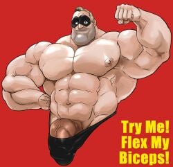 bara bulge flaccid flexing flexing_bicep hitenmaru male_only mask mr._incredible muscles muscular muscular_male robert_parr solo solo_male the_incredibles thong underwear underwear_only