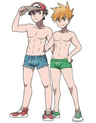 abs blue_oak bulge drawfag edit editfag male male_only nintendo nipples official_art official_artwork_edit pecs pokemon pokemon_rgby pokemon_sm red_(pokemon) screencap screenshot screenshot_edit uncut underwear unknown_artist