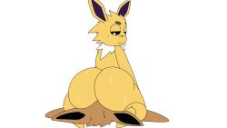 2ambiguous ambiguous/ambiguous ass ass_focus eevee eeveelution facesitting game_freak generation_1_pokemon huge_ass jolteon nintendo pokemon pokemon_(species) sweat sweating