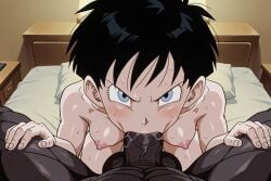 1boy 1girls ai_generated cheating cheating_girlfriend dark-skinned_male dark_skin dragon_ball dragon_ball_z ikntlive interracial interracial_sex male mr_popo netorare ntr tagme videl videl_(short_hair)