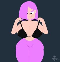 animated big_breasts black_bra danzq duolingo jiggling_breasts lily_(duolingo) provocative seduction_techniques sketch