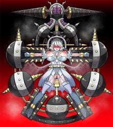 bar_censor blush bound breasts byser_shock censored clitoral_stimulation commentary_request demon_horns demon_wings dress duel_monster female garter_straps gloves grey_eyes horns lactation large_breasts lovely_labrynth_of_the_silver_castle nipple_stimulation nipples object_insertion one_eye_closed open_mouth restrained sex_machine short_hair thighhighs torn_clothes viser_des white_dress white_gloves white_hair white_thighhighs wings yagami_(mukage) yu-gi-oh!