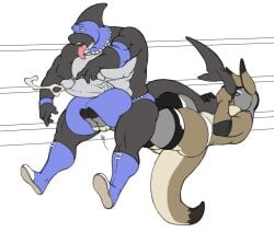 2017 anthro attack balancing_on_tail ballbusting balls big_balls bodily_fluids cetacean clothing cock_and_ball_torture crotch_attack cum cumshot digital_media_(artwork) dolphin drooling duo ejaculation fighting_ring genital_fluids genital_torture genitals huge_balls kangaroo kicking_balls legwear macropod male male/male mammal marine marsupial mask muscular nipples oceanic_dolphin open_mouth orca saliva simple_background sports_mask sportswear sudo tail tail_grab tezukuri thigh_highs thong toeless_legwear toothed_whale underwear wrestler wrestling wrestling_mask