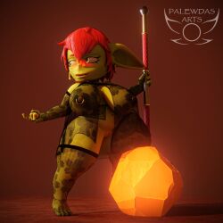 1:1 3d_(artwork) 4_fingers 4_toes amber_eyes areola ass belly big_breasts big_butt big_ears biped blush breasts choker clothed clothing digital_media_(artwork) ear_piercing ear_ring fantasy female female_humanoid fingers genitals giant_hammer gloves goblin goblin_female green_body hair hammer handwear hi_res holding_object holding_weapon humanoid jewelry lace lace_stockings legwear lingerie maul mina_(palewdasarts) necklace nipple_piercing nipples oversized_weapon paladin palewdas_arts piercing red_hair ring_piercing short_stack shortstack slightly_chubby solo stockings tagme thick_thighs toes tongue tongue_out tools vulva weapon