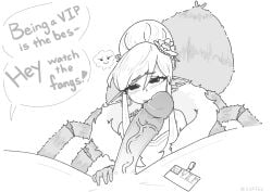 arachne arachnid arachnid_girl arachnid_humanoid arachnid_taur big_dick biting_penis blush blush_lines blushing_at_viewer blushing_female boa(clothing) busujimabibi clothed clothed_female_nude_male dialogue dialogue_box dialogue_bubble dick dress drider drow ear_chain earrings elf_ears fang_out fangs fangs_on_penis female hair hair_bun hair_ornament hand_on_crotch hostess indie_vtuber large_penis long_hair looking_at_viewer monster_girl orc orc_male penis point_of_view pointy_ears pov pov_eye_contact pov_male sleeveless_dress smug smug_expression smug_eyes smug_face smug_smile speech speech_bubble spider spider_girl spider_humanoid spider_legs spider_taur ssrfex tarantula tarantula_girl tarantula_taur v.i.p_pass vip virtual_youtuber vtuber vtuberfanart white_hair