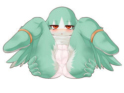 ass blush cameltoe female king_of_sorrow klonoa_(series) nipples on_back panties presenting red_eyes rule_63 shaolin_bones solo underwear