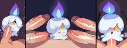 ai_generated big_penis blush fellatio huge_cock human_on_pokemon imminent_sex lameai litwick oral pokemon pokemon_(species) pokephilia pov sex surrounded_by_penises vaginal_penetration waddling_head