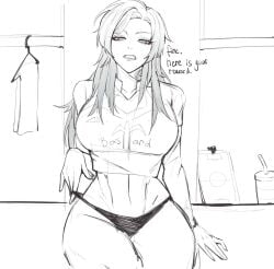 angry_expression angry_face arrogant belly big_thighs bitch bitchy blue_lock bratty breasts breasts_bigger_than_head curvy curvy_figure female female_only femlock genderbend hips juicy_thighs kaiser_michael michael_kaiser pulling_down_panties pussy_peek reward_available rule_63 saduaru sexy shirt_and_panties sketch slim_waist solo_female stomach talking talking_to_viewer thicc_thighs thighs thighs_bigger_than_torso tiny_waist white_and_black white_background white_female