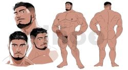 1boy abs absol_(dkqthf) ass ass_cleavage back balls bara beard beefy biceps big_areola big_ass big_penis black_hair breasts broad_shoulders brown_eyes collarbone completely_nude daddy dat_ass dilf erection facial_hair full_body gay groin hi_res huge_cock huge_pectorals hunk large_penis large_testicles leg_hair male male_focus male_only manly mature_male multiple_views muscles muscular muscular_arms muscular_ass muscular_back muscular_legs muscular_male muscular_neck muscular_thighs mustache_stubble navel neutral_expression niñoo nipples nose nude pecs penis penis_bigger_than_head pubic_hair quadriceps reference_sheet sasuke_daru short_hair sideburns simple_background six_pack smile smirk solo standing stubble testicles thick thick_arms thick_legs thick_penis thick_thighs thighs tough_guy triceps uncensored veins veiny_arms veiny_penis watermark white_background yaoi