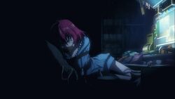 1girls animated bondage bound_breasts breast_bondage eyes_closed female female_only gagged hooded_jacket kakumeiki_valvrave possible_rape renboukouji_akira resting_on_partner restrained_arms restraint restraints rope rope_around_breasts small_breasts solo struggle struggling tape_gag taped_mouth trying_to_break_free