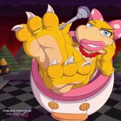 animated animated barefoot feet female foot_fetish huge_lips koopa koopaling mario_(series) monster monster_girl soles thejestermime wendy_o._koopa