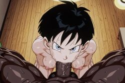 1boy 1girls ai_generated cheating cheating_girlfriend dark-skinned_male dark_skin dragon_ball dragon_ball_z ikntlive interracial interracial_sex male mr_popo netorare ntr tagme videl videl_(short_hair)