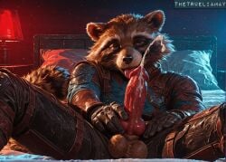 rocket raccoon from guardians of the galaxy by trueliamay