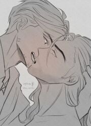 almost_kissing dispatch_(game) flambae gay ka_mi006 male male_only robert_robertson tongue_kiss