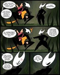 2025 2d 2d_(artwork) 2d_artwork 4_panel_comic angry angry_expression angry_face antenna_hair antennae antennae_(anatomy) anthro anthro_only arms_crossed bag big_breasts black_body bracelet bracelets breasts bug bug_girl closed_eyes comic curvaceous curvy curvy_female curvy_figure dialogue dialogue_bubble duo female_only frown frowning grass grass_field hand_on_hip hollow_knight hollow_knight:_silksong hornet_(hollow_knight) idolomantises insect insect_girl insect_humanoid insectoid making_fun_of mocking mothmilfs naked naked_female nude nude_female one-piece_suit orange_clothing pissed_off pointing public public_exposure public_indecency public_nudity shakra_(hollow_knight) short_female silksong slender slender_body slender_waist squat squatting tall_female team_cherry teasing text thick thick_ass thick_legs thick_thighs thin wide_hips wide_thighs